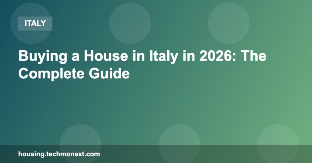 Buying a House in Italy in 2026: The Complete Guide