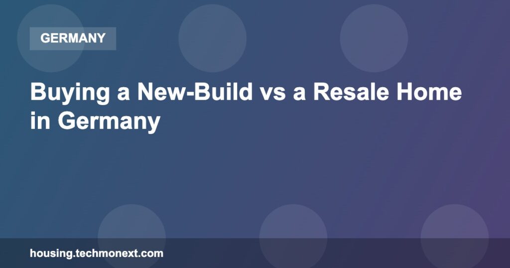 Buying a New-Build vs a Resale Home in Germany