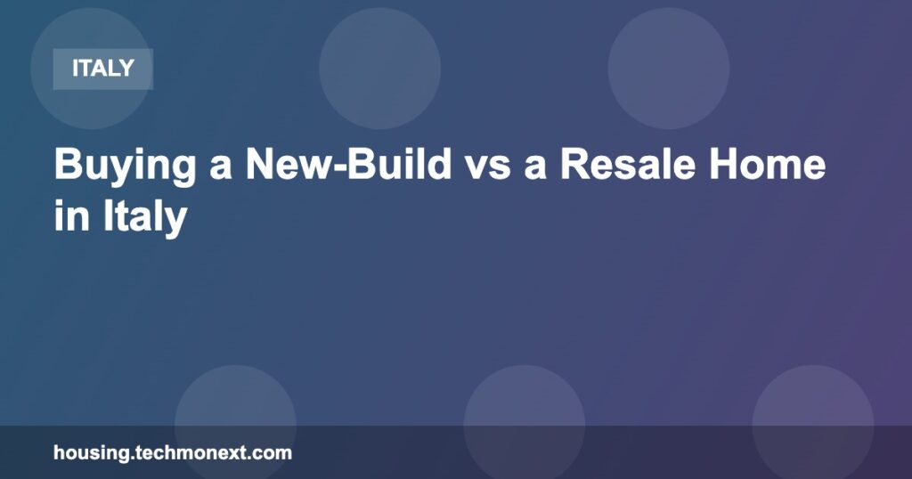 Buying a New-Build vs a Resale Home in Italy