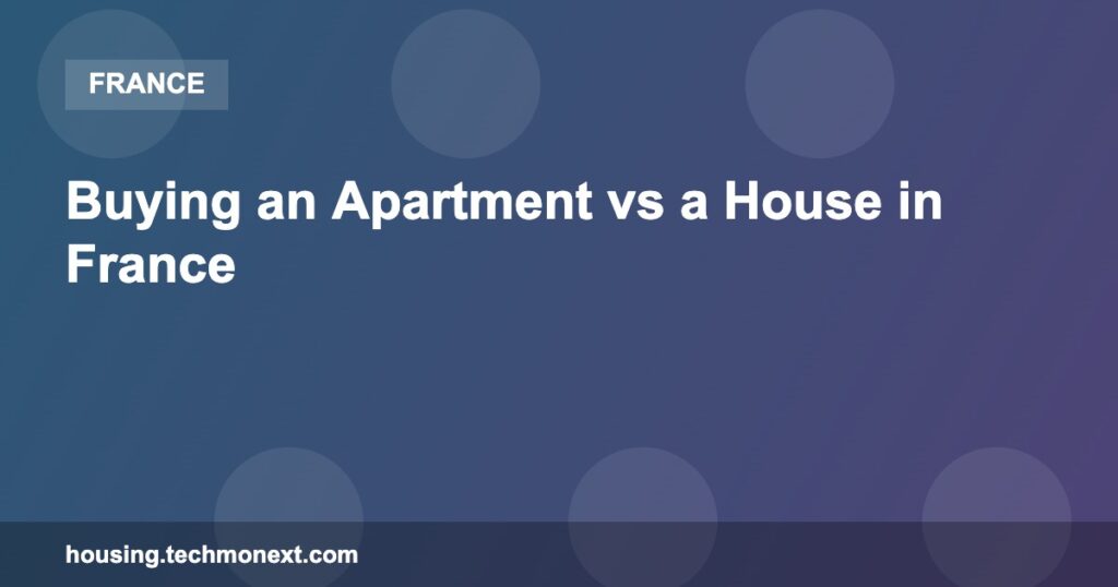 Buying an Apartment vs a House in France