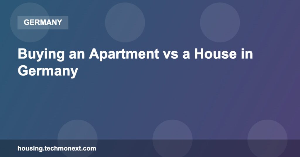 Buying an Apartment vs a House in Germany
