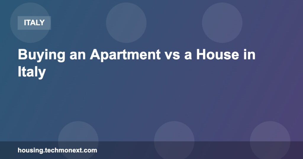 Buying an Apartment vs a House in Italy