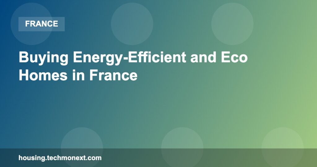 Buying Energy-Efficient and Eco Homes in France