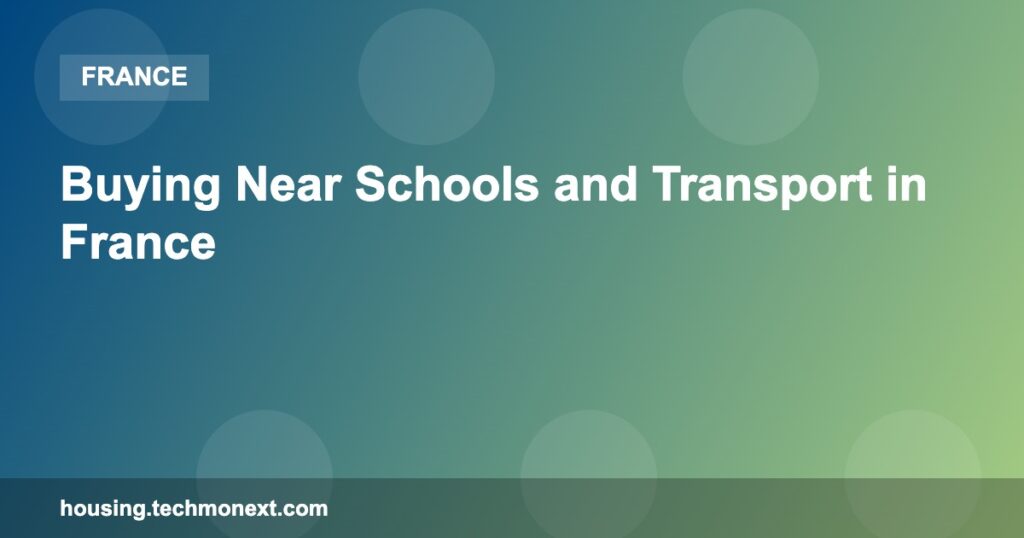 Buying Near Schools and Transport in France
