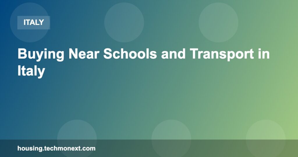 Buying Near Schools and Transport in Italy