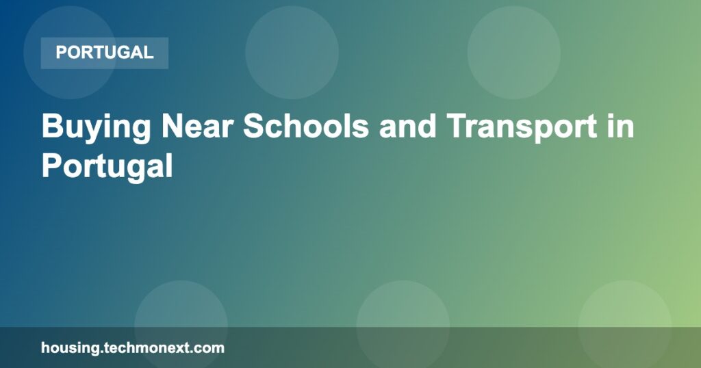 Buying Near Schools and Transport in Portugal