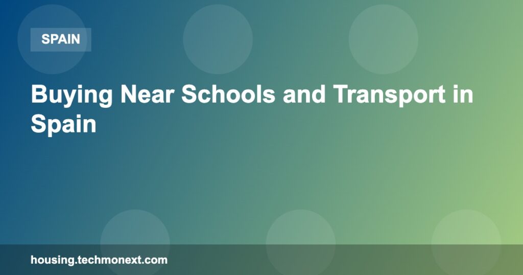 Buying Near Schools and Transport in Spain