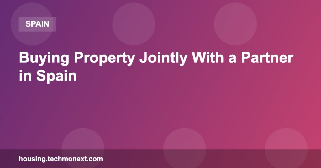 Buying Property Jointly With a Partner in Spain