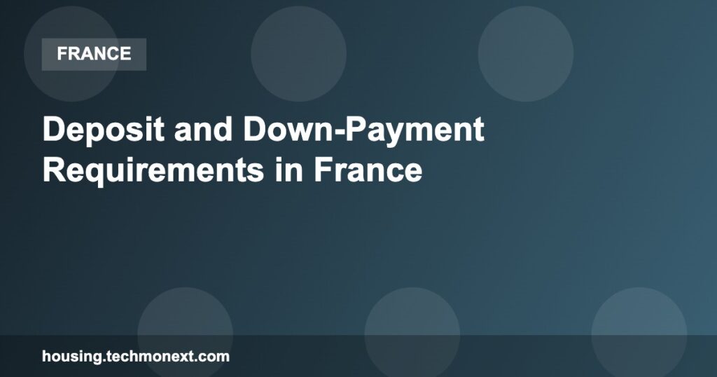 Deposit and Down-Payment Requirements in France