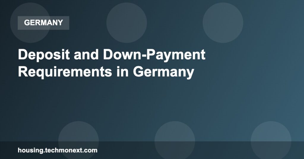 Deposit and Down-Payment Requirements in Germany