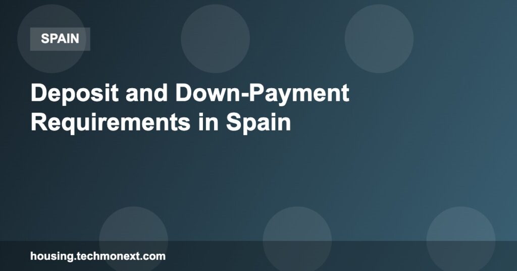 Deposit and Down-Payment Requirements in Spain