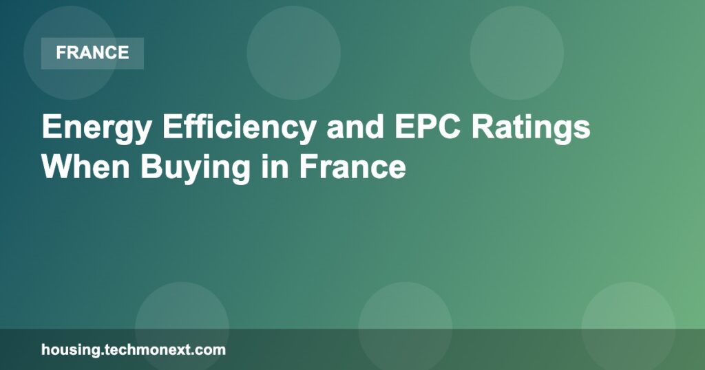 Energy Efficiency and EPC Ratings When Buying in France