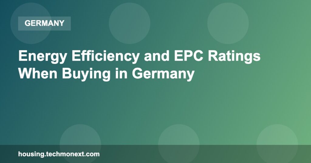 Energy Efficiency and EPC Ratings When Buying in Germany