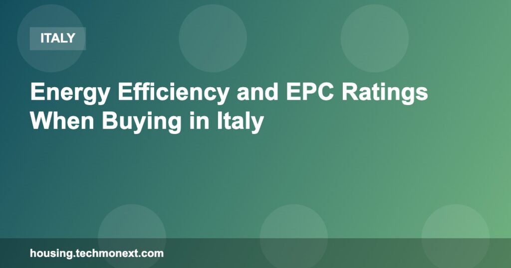 Energy Efficiency and EPC Ratings When Buying in Italy