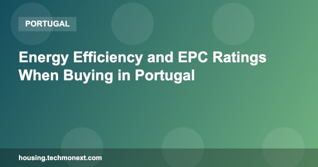Energy Efficiency and EPC Ratings When Buying in Portugal