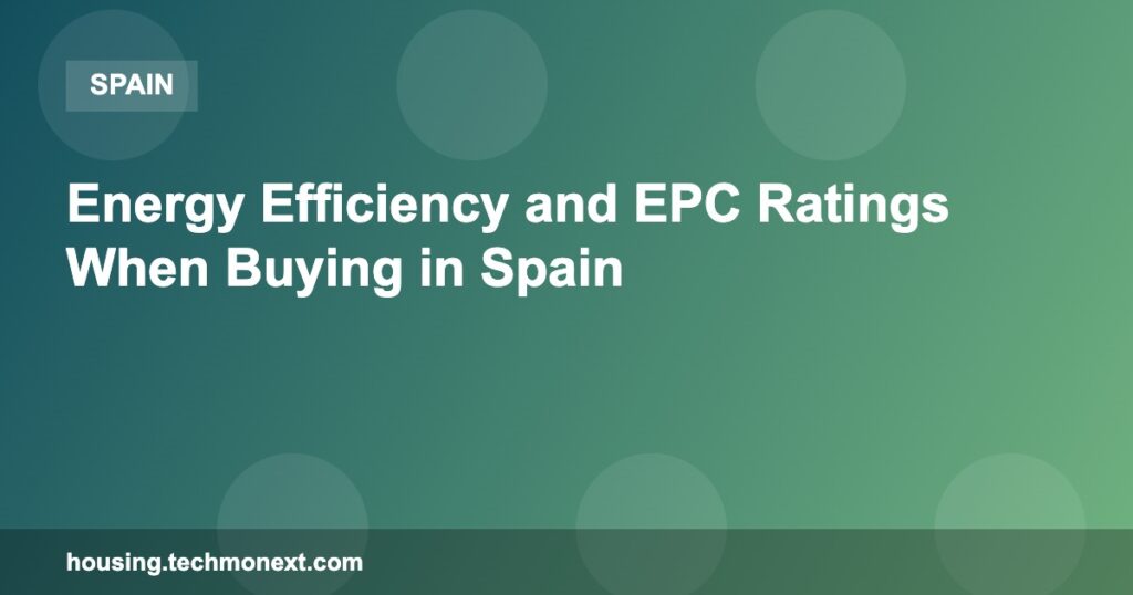 Energy Efficiency and EPC Ratings When Buying in Spain