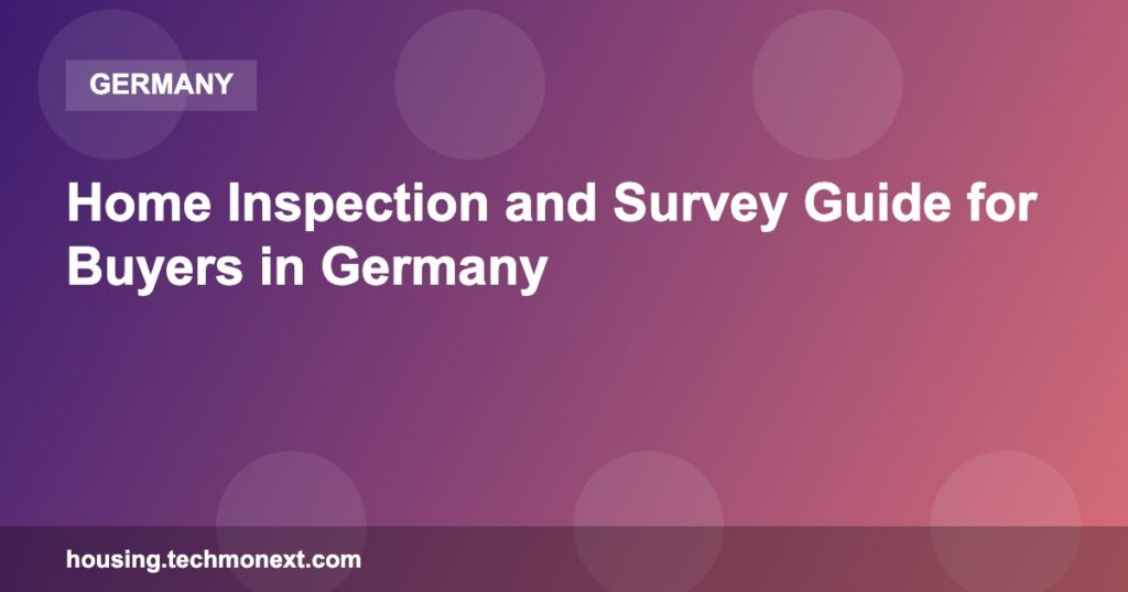 Home Inspection and Survey Guide for Buyers in Germany