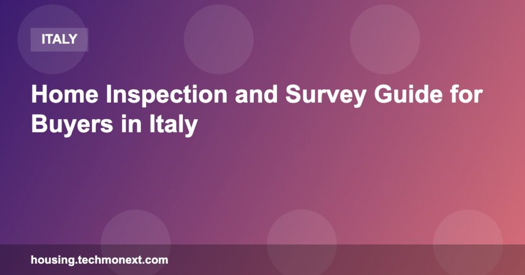 Home Inspection and Survey Guide for Buyers in Italy