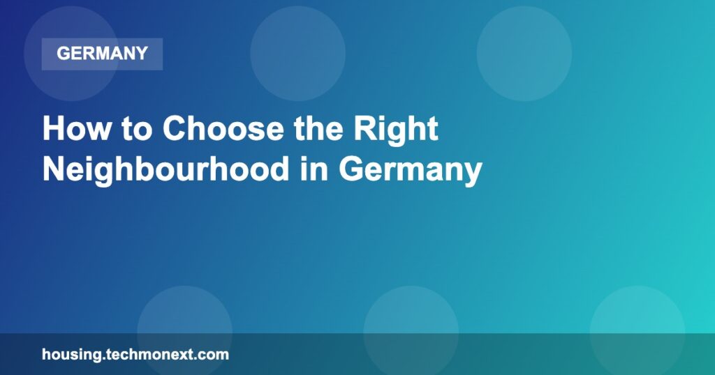 How to Choose the Right Neighbourhood in Germany