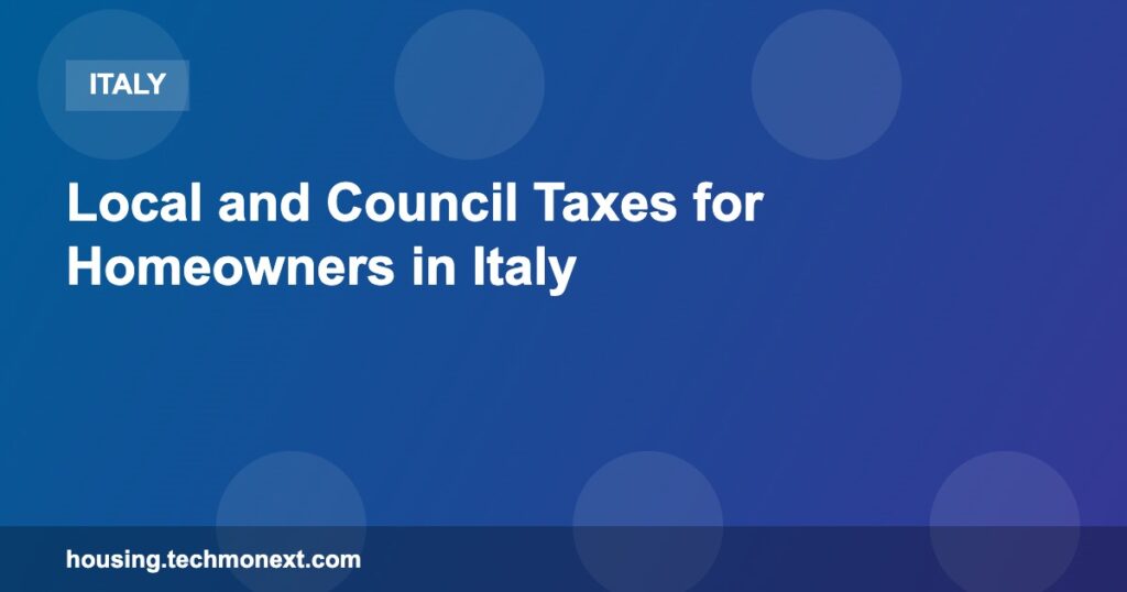 Local and Council Taxes for Homeowners in Italy