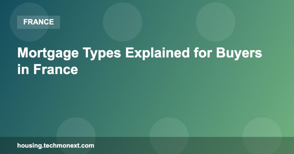 Mortgage Types Explained for Buyers in France