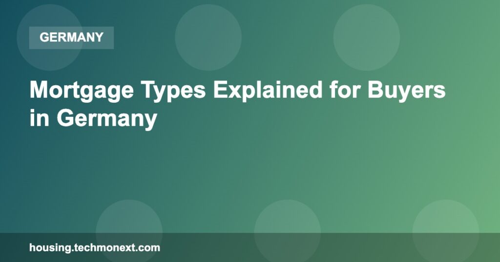 Mortgage Types Explained for Buyers in Germany Mortgage Types Explained for Buyers in Germany