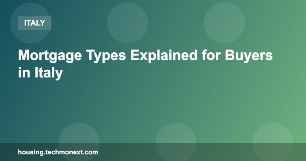 Mortgage Types Explained for Buyers in Italy Mortgage Types Explained for Buyers in Italy