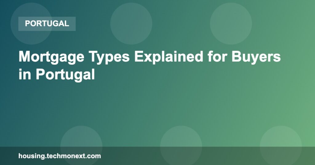 Mortgage Types Explained for Buyers in Portugal