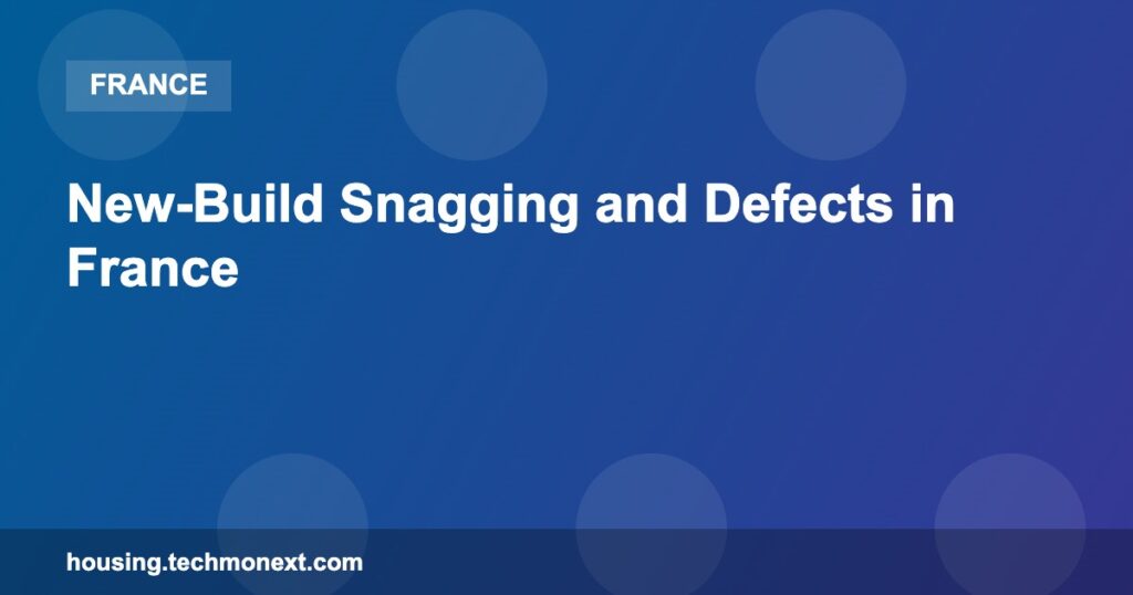 New-Build Snagging and Defects in France New-Build Snagging and Defects in France