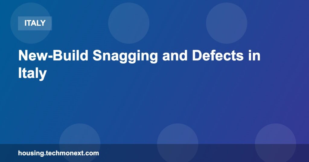 New-Build Snagging and Defects in Italy New-Build Snagging and Defects in Italy