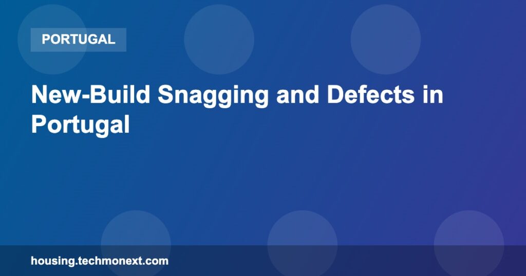 New-Build Snagging and Defects in Portugal New-Build Snagging and Defects in Portugal