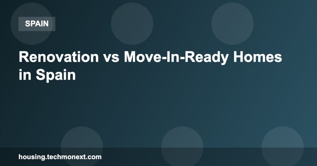 Renovation vs Move-In-Ready Homes in Spain