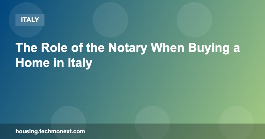 The Role of the Notary When Buying a Home in Italy