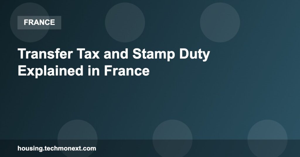 Transfer Tax and Stamp Duty Explained in France
