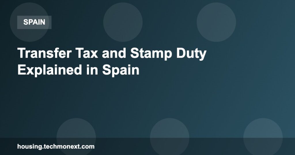Transfer Tax and Stamp Duty Explained in Spain Transfer Tax and Stamp Duty Explained in Spain