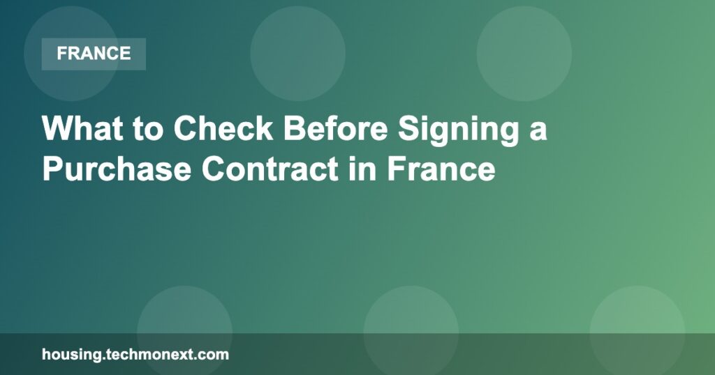 What to Check Before Signing a Purchase Contract in France