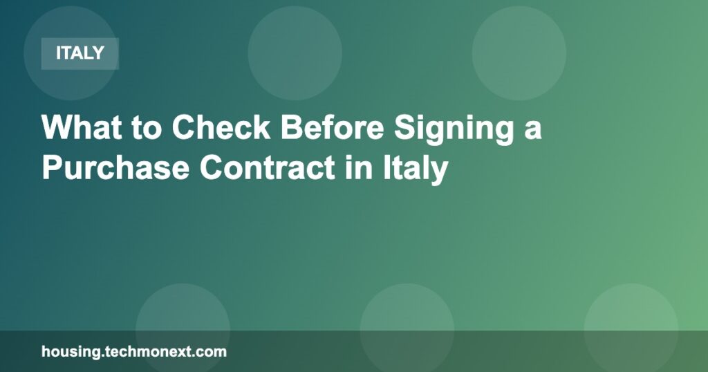 What to Check Before Signing a Purchase Contract in Italy What to Check Before Signing a Purchase Contract in Italy