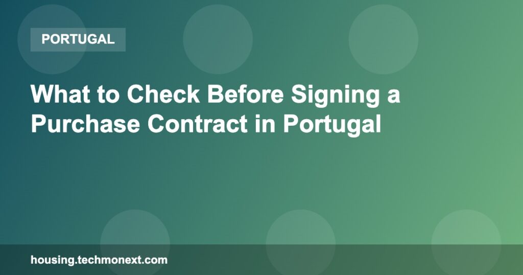 What to Check Before Signing a Purchase Contract in Portugal